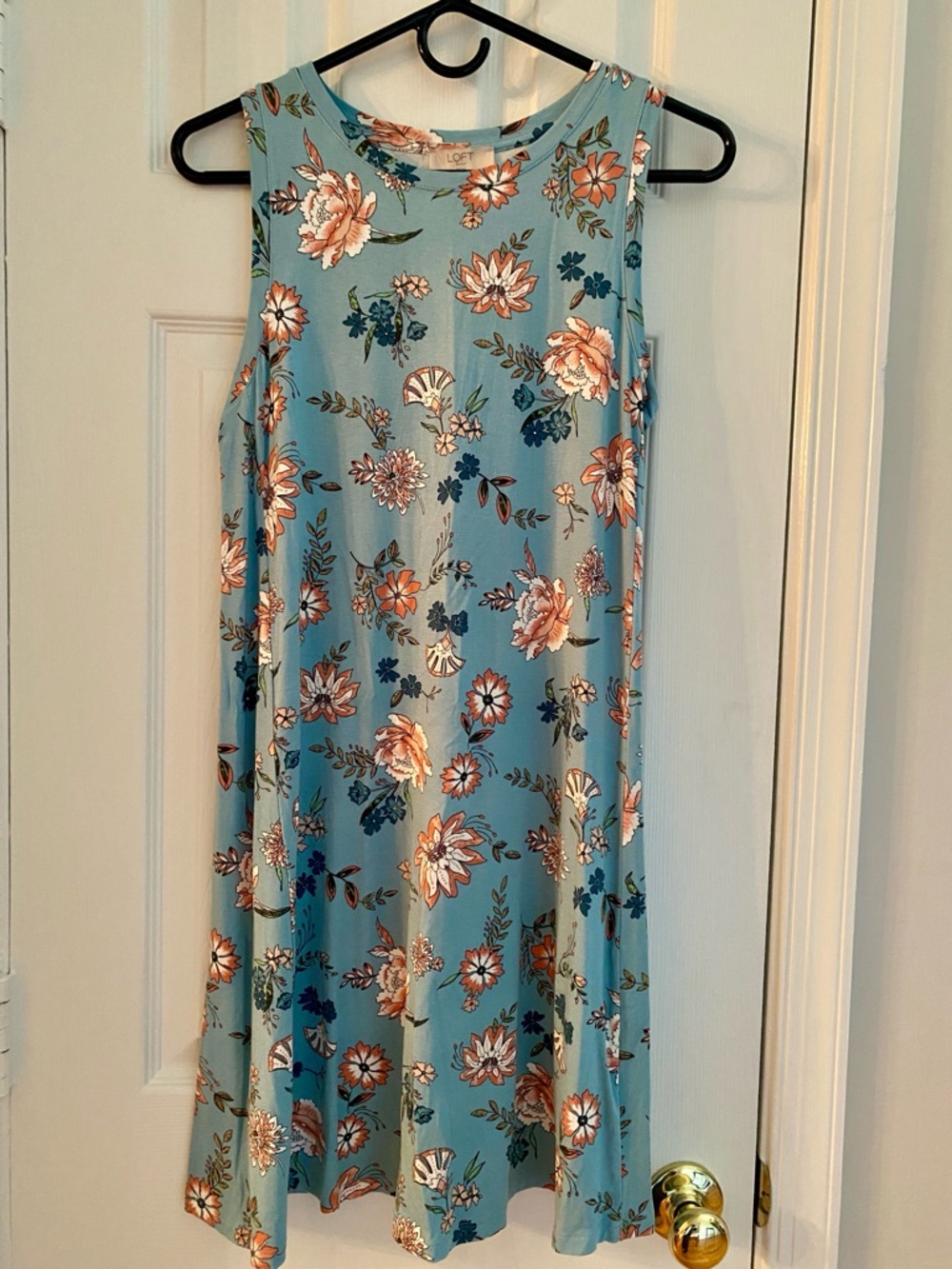 LOFT Women’s Petite Floral Sleeveless Swing Dress